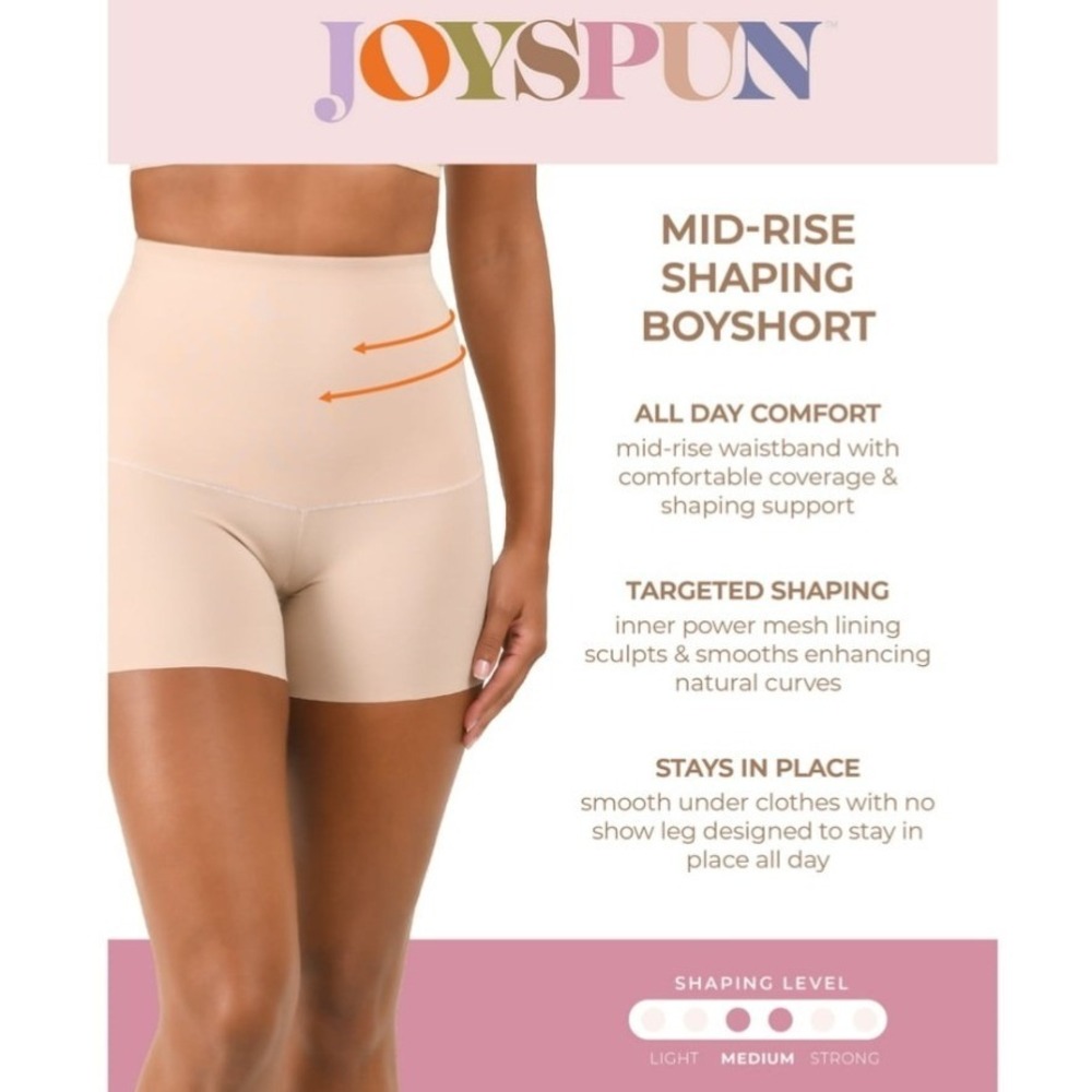 Joyspun Mid-Rise Shaping Boyshort XXL Moroccan Brown Seamless Medium Support NWT - Picture 8 of 9